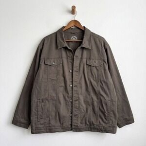 True Nation 4XLT Brown Stretch Trucker Jacket Dark Americana Grunge Workwear